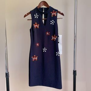 Guess (size 4) NWT knee-length dress with bead embellishments